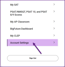 Account Settings Screen